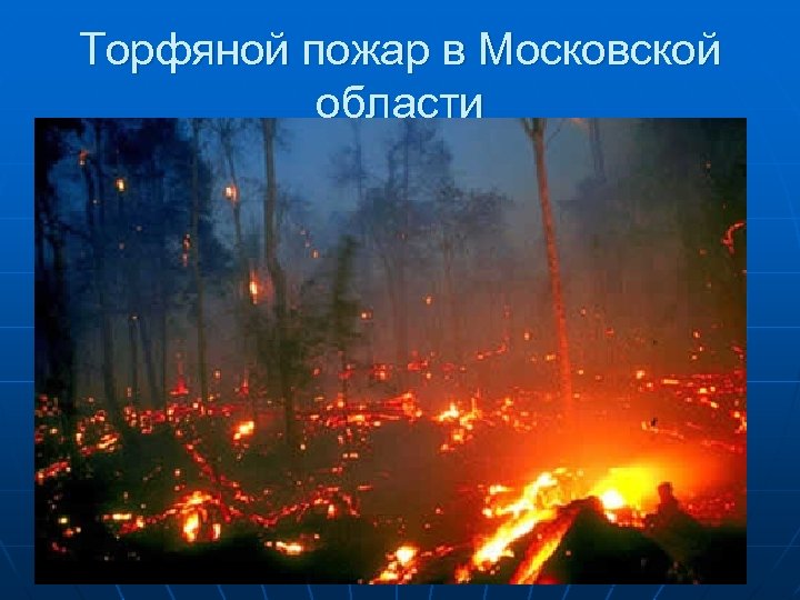 Торфяной пожар в Московской области 