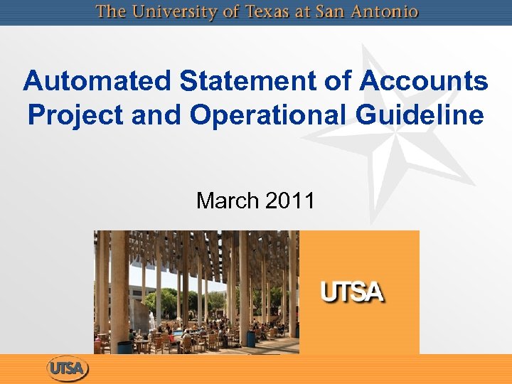 Automated Statement of Accounts Project and Operational Guideline March 2011 