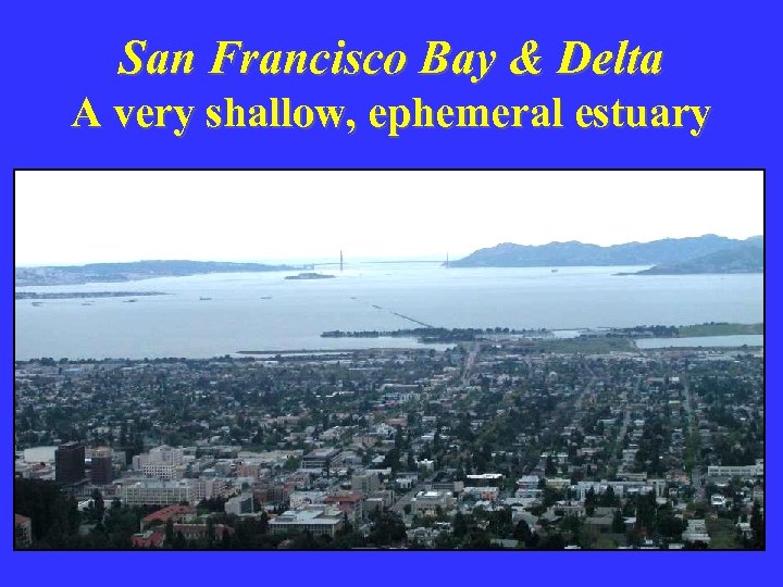 San Francisco Bay & Delta A very shallow, ephemeral estuary 