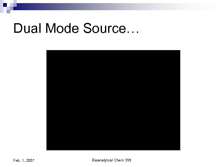 Dual Mode Source… Feb. 1, 2007 Bioanalytical Chem 395 