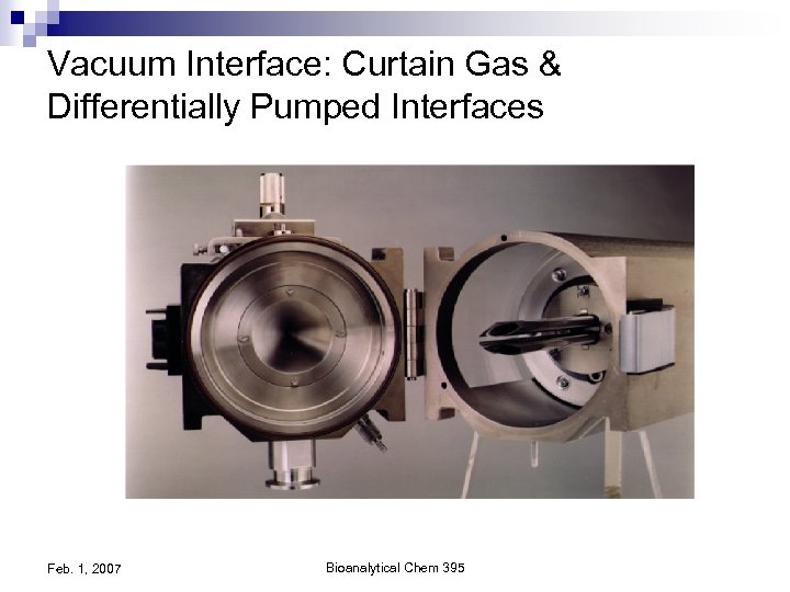 Vacuum Interface: Curtain Gas & Differentially Pumped Interfaces Feb. 1, 2007 Bioanalytical Chem 395