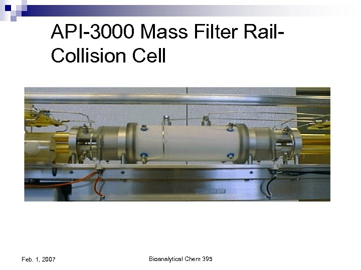 API-3000 Mass Filter Rail. Collision Cell Feb. 1, 2007 Bioanalytical Chem 395 