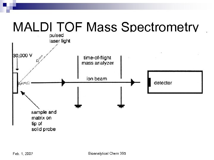 MALDI TOF Mass Spectrometry Feb. 1, 2007 Bioanalytical Chem 395 