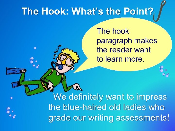 The Hook: What’s the Point? The hook paragraph makes the reader want to learn