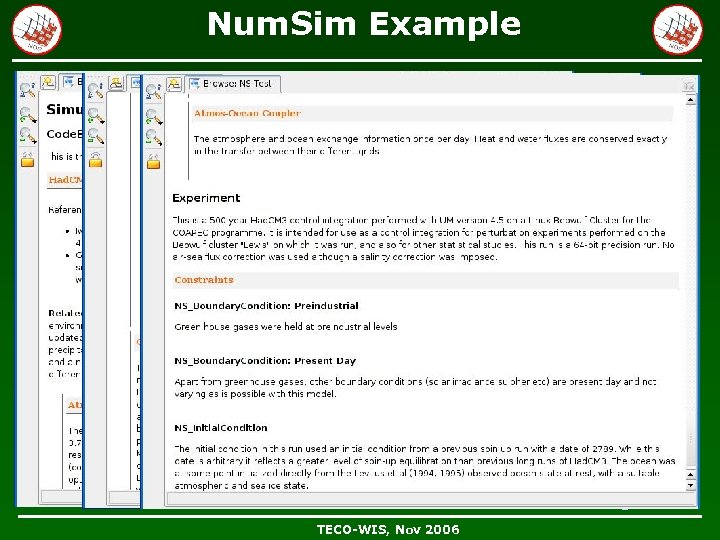 Num. Sim Example TECO-WIS, Nov 2006 