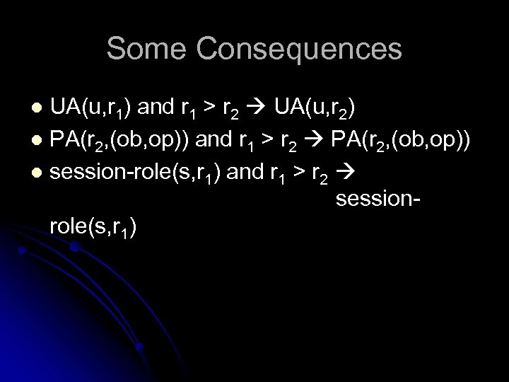 Some Consequences UA(u, r 1) and r 1 > r 2 UA(u, r 2)