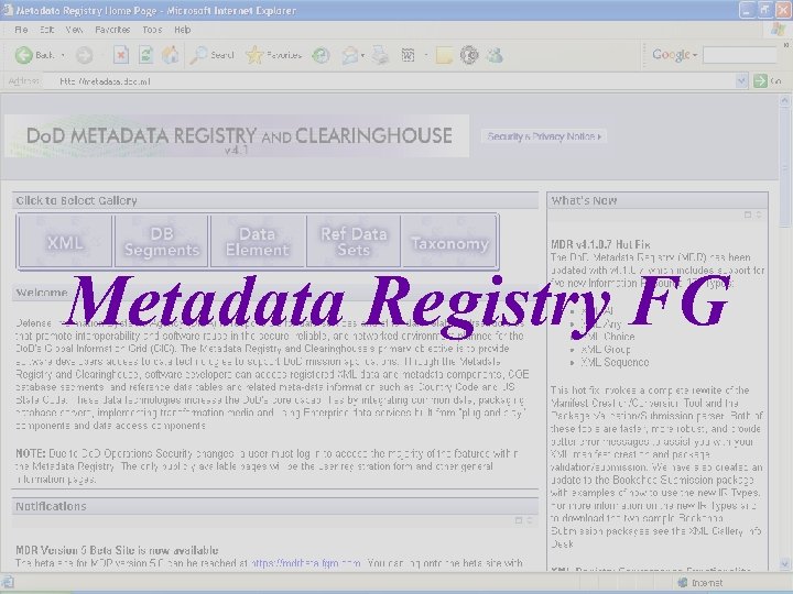 Metadata Registry FG 6 