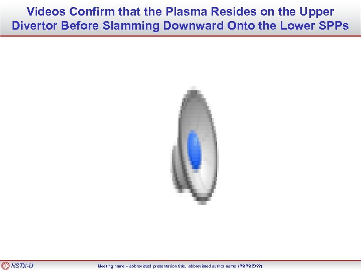 Videos Confirm that the Plasma Resides on the Upper Divertor Before Slamming Downward Onto
