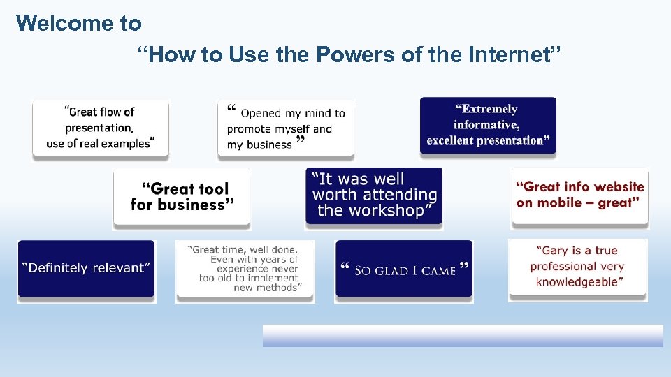 Welcome to “How to Use the Powers of the Internet” 