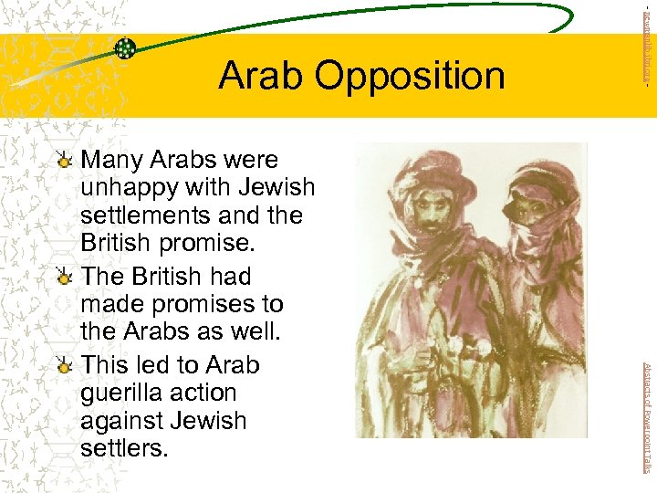 Abstracts of Powerpoint Talks Many Arabs were unhappy with Jewish settlements and the British