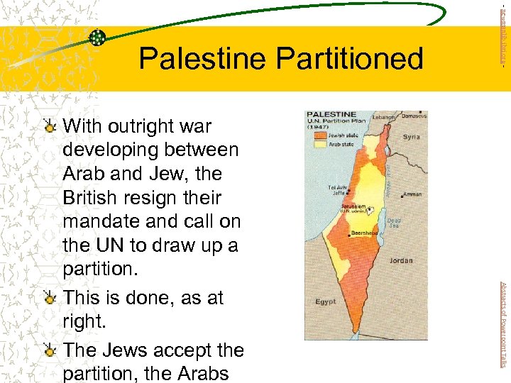 Abstracts of Powerpoint Talks With outright war developing between Arab and Jew, the British