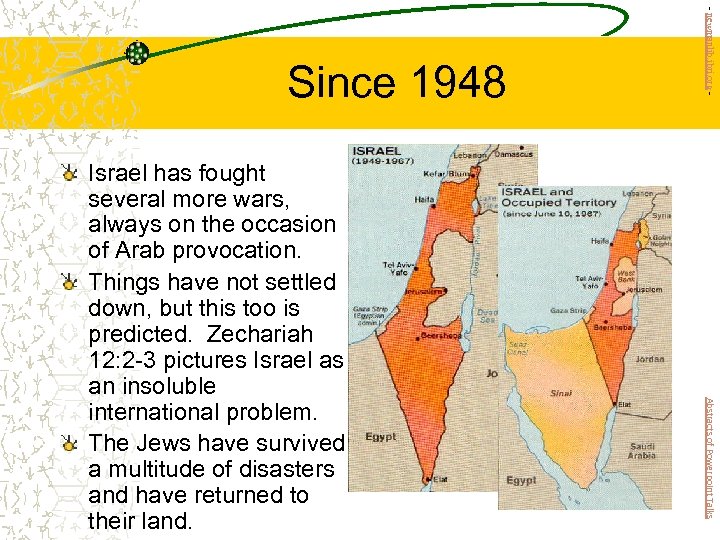 Abstracts of Powerpoint Talks Israel has fought several more wars, always on the occasion