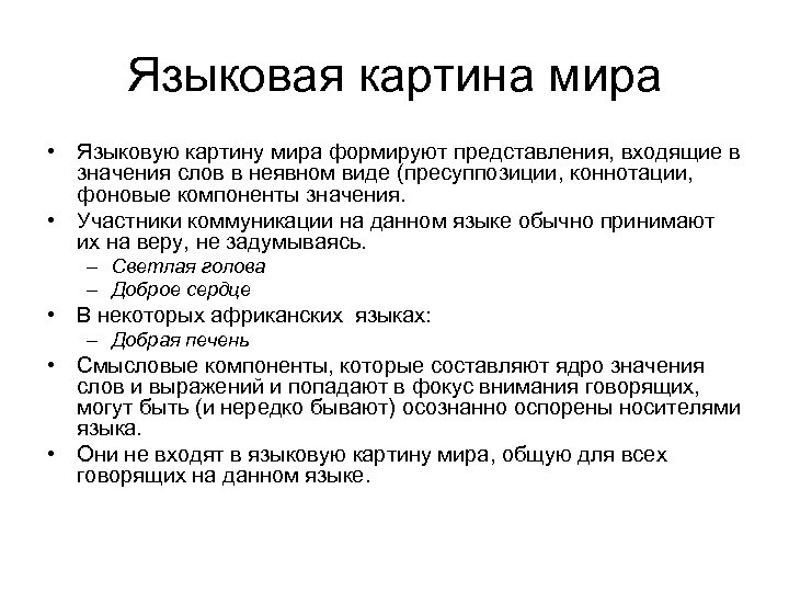 Языковая картина мира школьника