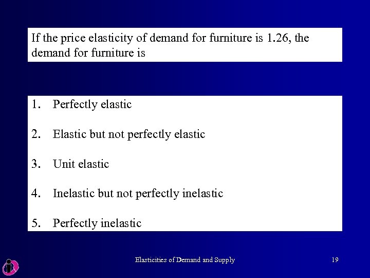 If the price elasticity of demand for furniture is 1. 26, the demand for