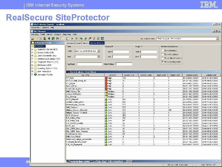 IBM Internet Security Systems Real. Secure Site. Protector IBM Internet Security Systems Proprietary and