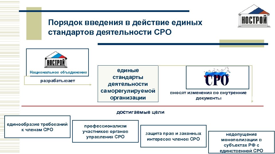 Порядок введения в действие единых стандартов деятельности СРО Национальное объединение разрабатывает единые стандарты деятельности