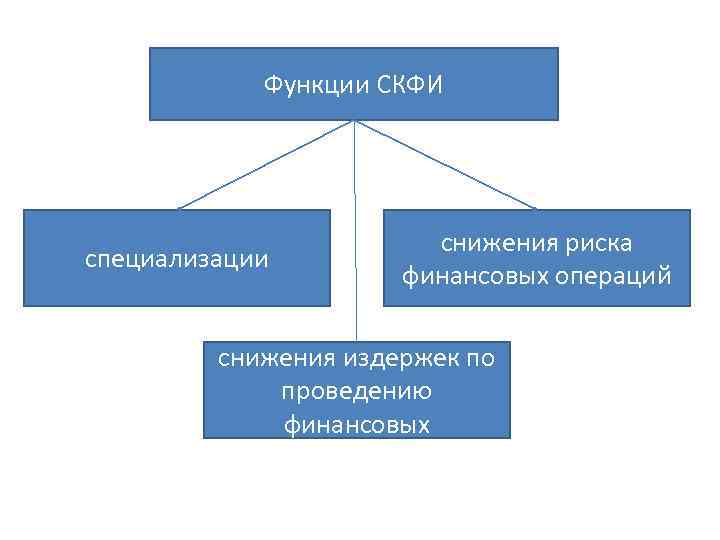 Функции СКФИ специализации снижения риска финансовых операций снижения издержек по проведению финансовых 