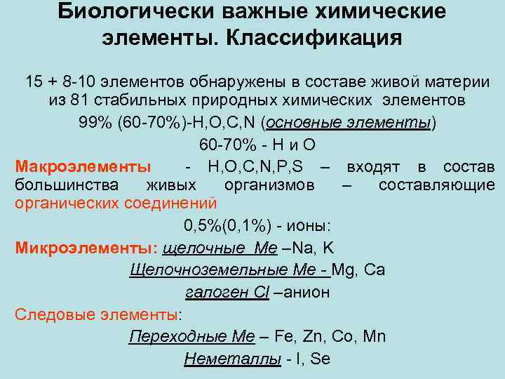 В состав химического соединения входят. Схема классификация биологически важных химических элементов. Биологически важные химические элементы. Химические элементы и их классификация. Основные химические компоненты живой материи.