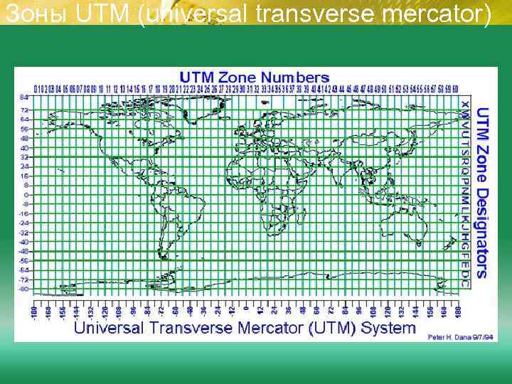 Зоны UTM (universal transverse mercator) 