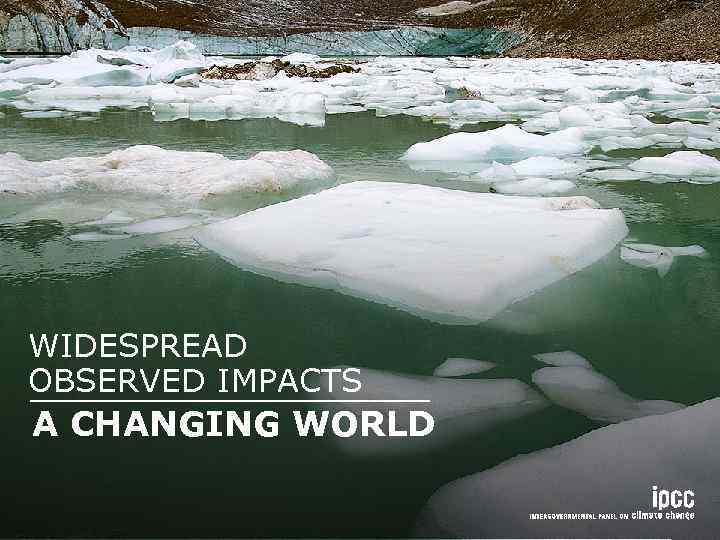 WIDESPREAD OBSERVED IMPACTS A CHANGING WORLD 