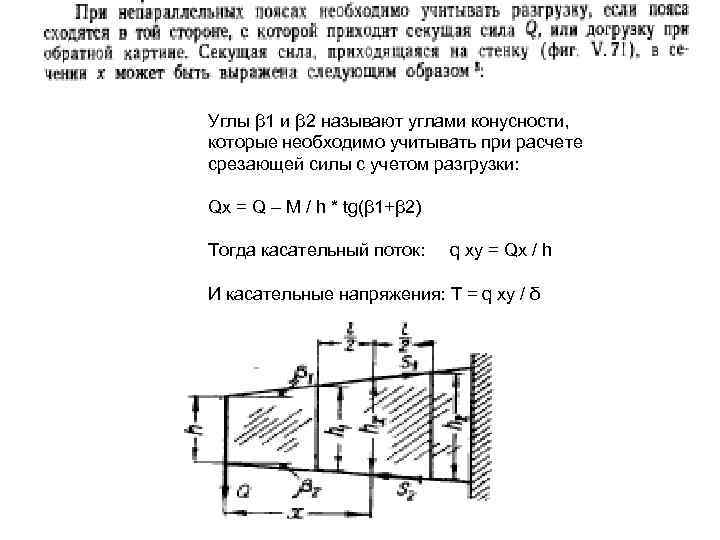 Углы β 1 и β 2 называют углами конусности, которые необходимо учитывать при расчете