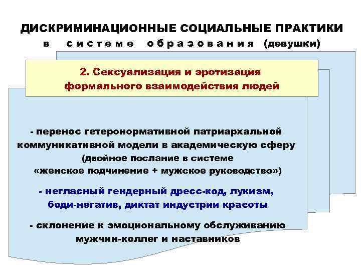 ДИСКРИМИНАЦИОННЫЕ СОЦИАЛЬНЫЕ ПРАКТИКИ в системе о б р а з о в а н