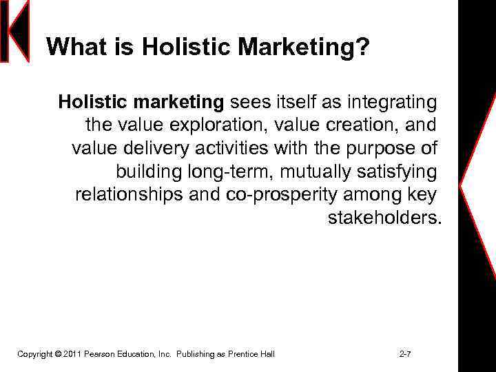 What is Holistic Marketing? Holistic marketing sees itself as integrating the value exploration, value