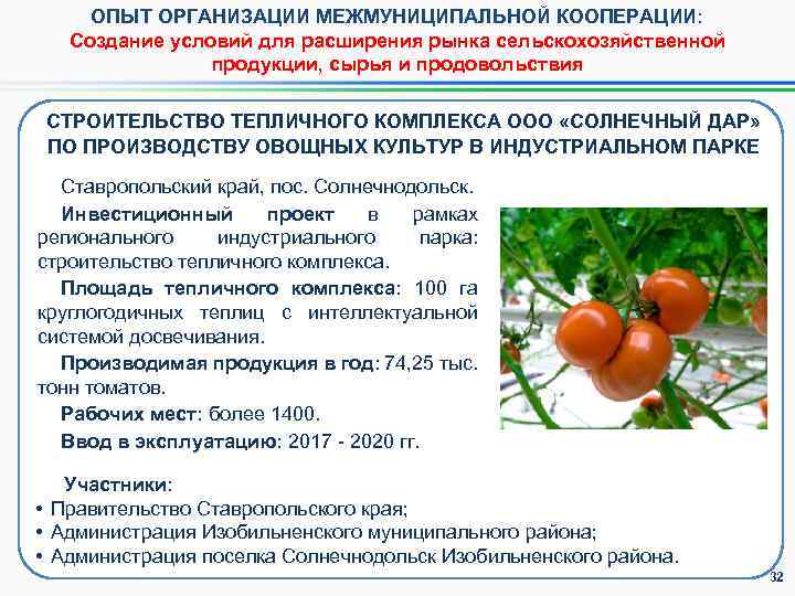 ОПЫТ ОРГАНИЗАЦИИ МЕЖМУНИЦИПАЛЬНОЙ КООПЕРАЦИИ: Создание условий для расширения рынка сельскохозяйственной продукции, сырья и продовольствия