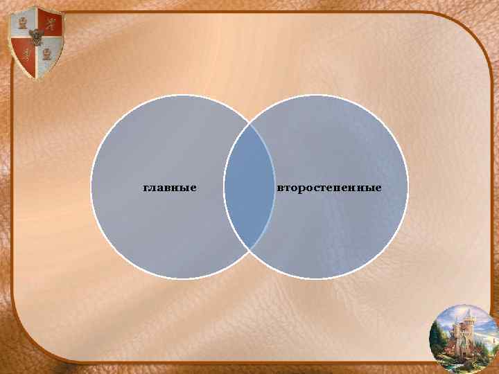главные второстепенные 