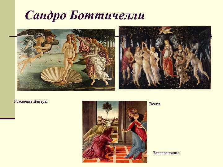 Сандро Боттичелли Рождение Венеры Весна Благовещение 