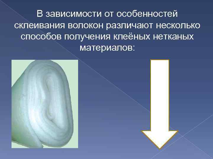 В зависимости от особенностей склеивания волокон различают несколько способов получения клеёных нетканых материалов: 