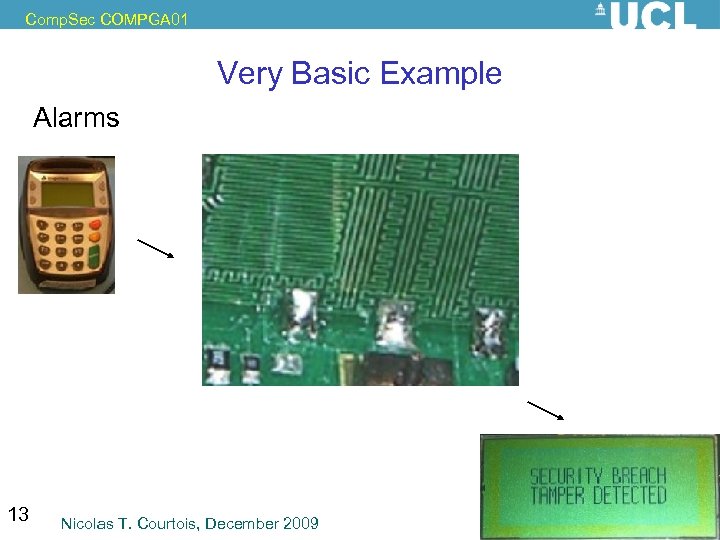 Comp. Sec COMPGA 01 Very Basic Example Alarms 13 Nicolas T. Courtois, December 2009