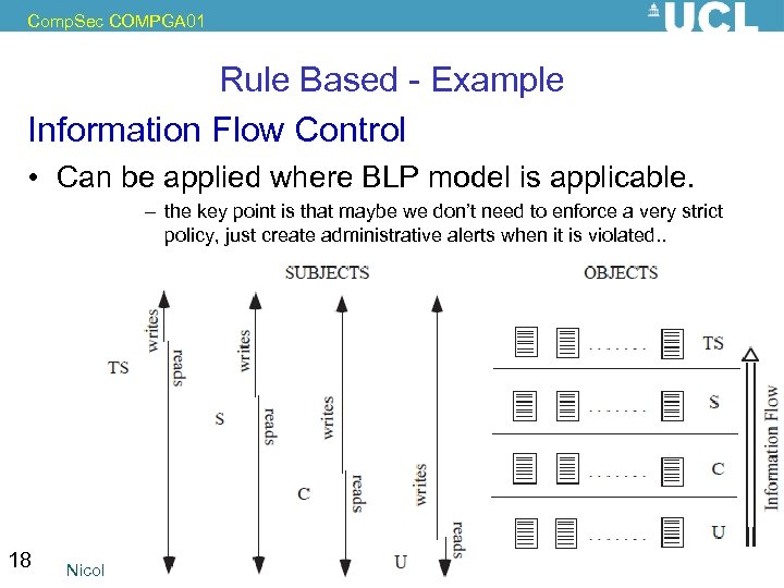 Comp. Sec COMPGA 01 Rule Based - Example Information Flow Control • Can be