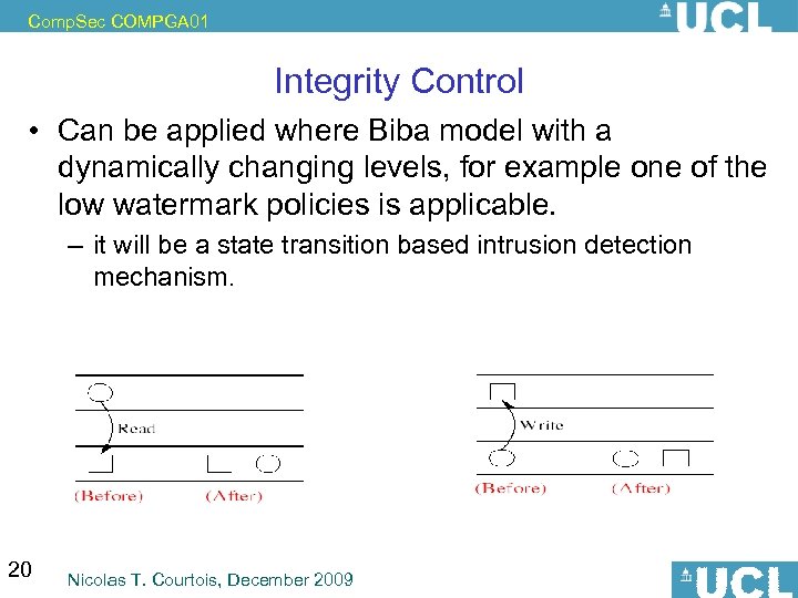 Comp. Sec COMPGA 01 Integrity Control • Can be applied where Biba model with