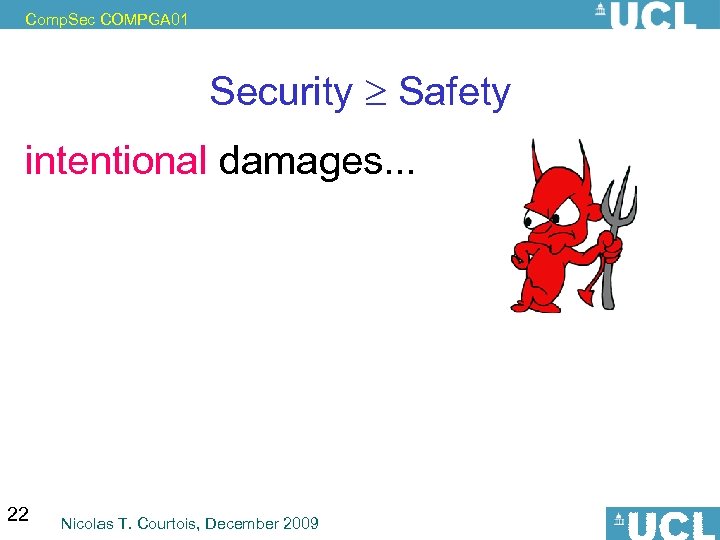 Comp. Sec COMPGA 01 Security Safety intentional damages. . . 22 Nicolas T. Courtois,