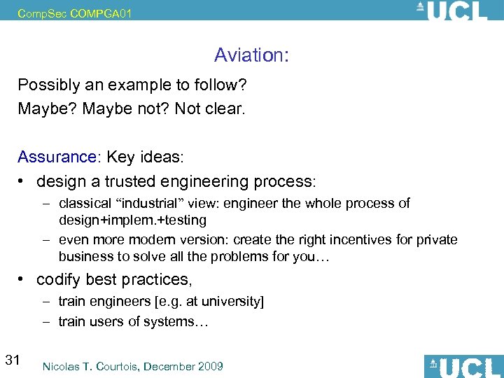 Comp. Sec COMPGA 01 Aviation: Possibly an example to follow? Maybe not? Not clear.