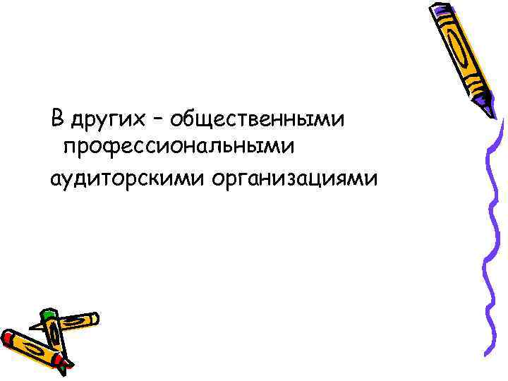 В других – общественными профессиональными аудиторскими организациями 