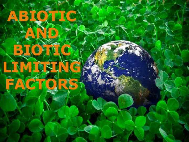 ABIOTIC AND BIOTIC LIMITING FACTORS 