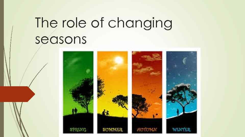 The role of changing seasons 