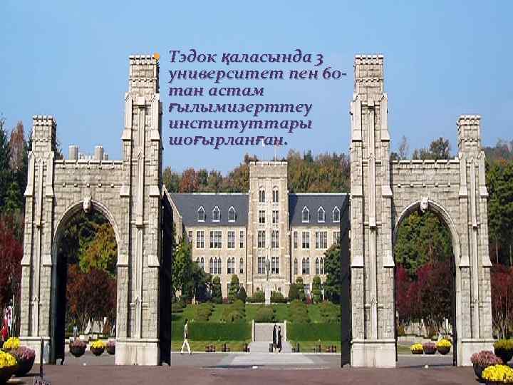  Тэдок қаласында 3 университет пен 60 тан астам ғылымизерттеу институттары шоғырланған. 