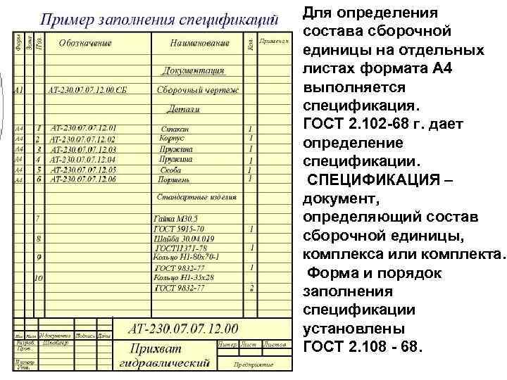 Спецификация по госту образец