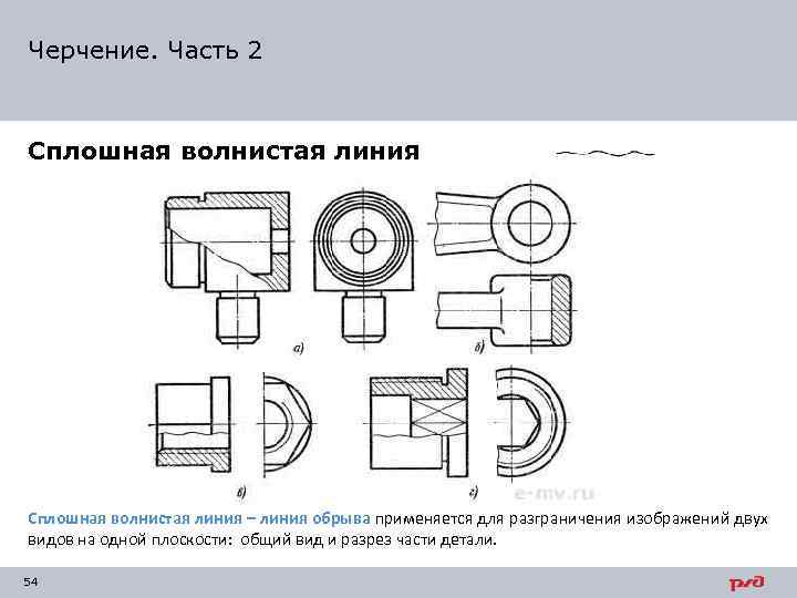 Для ограничения на чертеже местного разреза применяется линия