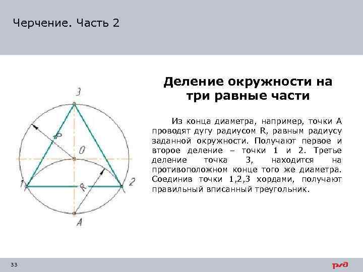 Круг разделить на 3 равных части фото