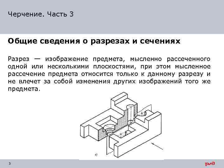 Изображение здания мысленно рассеченного горизонтальной плоскостью