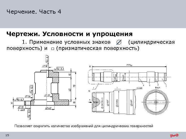 Условности и упрощения на чертежах деталей