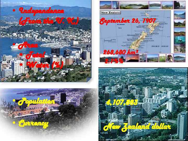  • Independence (From the U. K. ) • Area • Total • Water