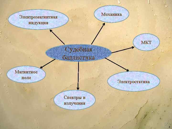 Механика Электромагнитная индукция МКТ Судебная баллистика Магнитное поле Электростатика Спектры и излучения 8 