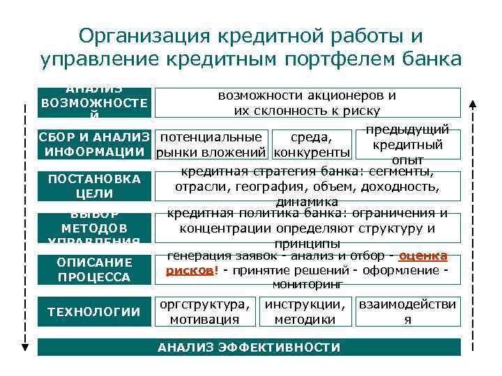 Организация кредитной работы и управление кредитным портфелем банка. АНАЛИЗ ВОЗМОЖНОСТЕ Й возможности акционеров и