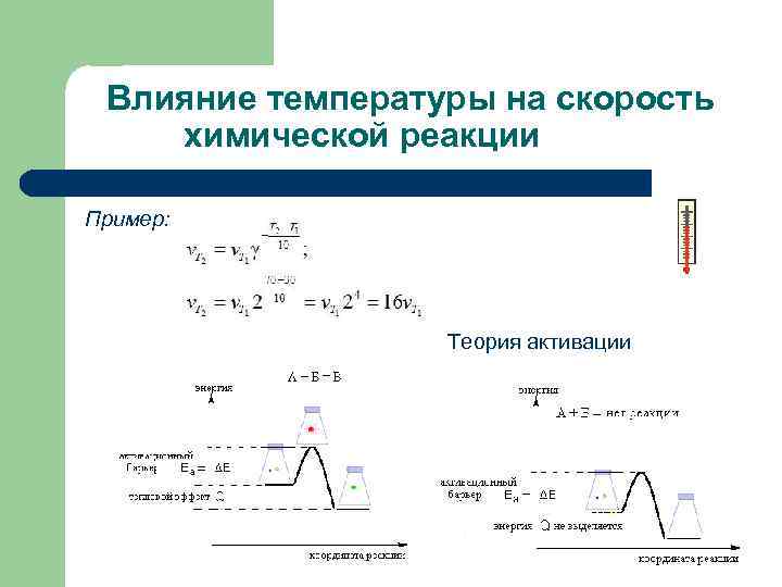 При повышении температуры скорость химической реакции