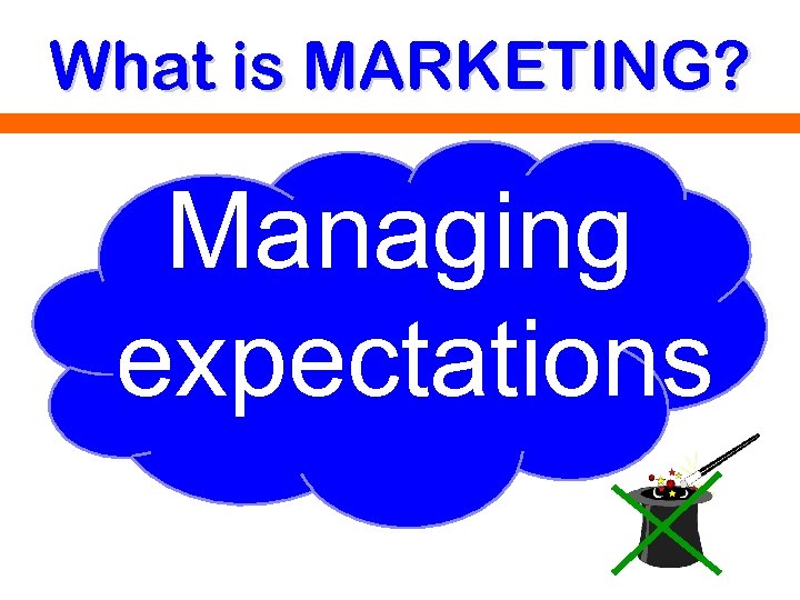 What is MARKETING? Managing expectations 